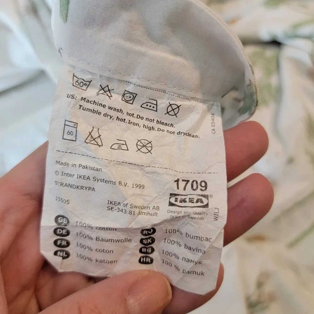 IKEA STRANDKRYPA King Duvet Cover Botanical Wildflower Floral Print 100% Cotton
